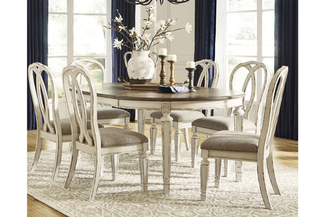 Realyn Chipped White Dining Table and 6 Chairs