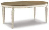 Realyn Dining Table and 6 Chairs with Storage in Chipped White from Ashley Furniture - Luna Furniture