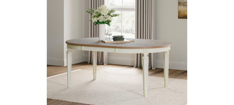 Realyn Chipped White Oval Dining Extension Table from Ashley - Luna Furniture