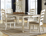Realyn Chipped White Rectangular Extendable Ribbon Dining Set from Ashley - Luna Furniture