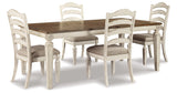 Realyn Chipped White Rectangular Extendable Ladder Dining Set from Ashley Furniture - Luna Furniture