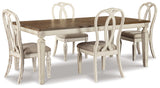 Realyn Dining Table and 8 Chairs in Chipped White from Ashley Furniture - Luna Furniture