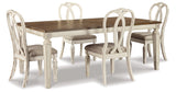 Realyn Chipped White Rectangular Extendable Ribbon Dining Set from Ashley - Luna Furniture