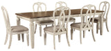 Realyn Chipped White Rectangular Extendable Dining Table and 6 Ribbon Back Chairs from Ashley Furniture - Luna Furniture