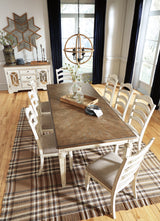 Realyn Chipped White Rectangular Dining Extension Table from Ashley - Luna Furniture