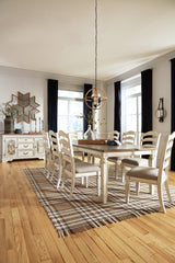 Realyn Chipped White Rectangular Dining Extension Table from Ashley - Luna Furniture
