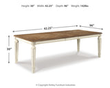 Realyn Dining Table and 8 Chairs in Chipped White from Ashley Furniture - Luna Furniture