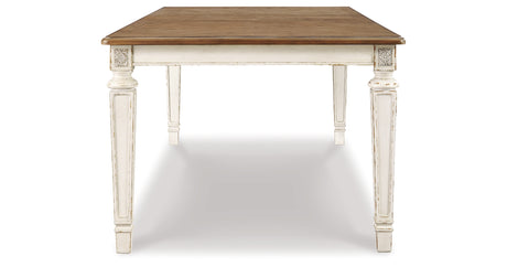 Realyn Chipped White Dining Table and 4 Chairs from Ashley - Luna Furniture