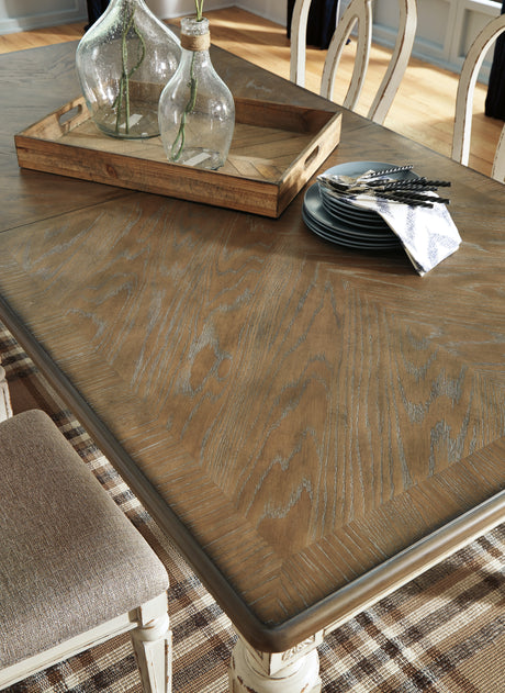 Realyn White Extension Dining Table and 6 Chairs from Ashley - Luna Furniture