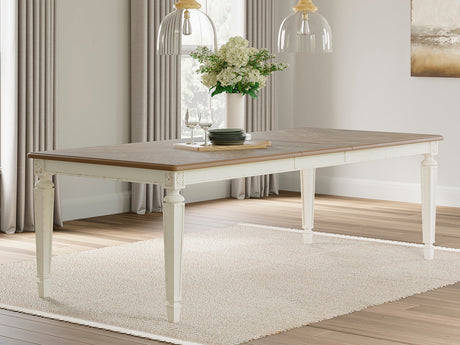 Realyn Chipped White Rectangular Dining Extension Table from Ashley - Luna Furniture