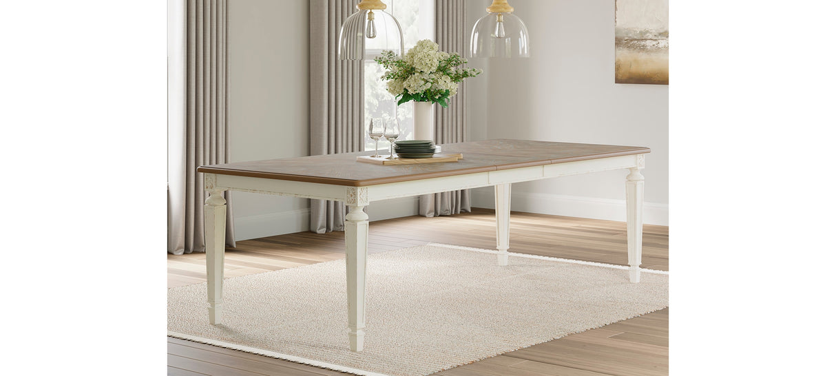 Realyn Chipped White Dining Table and 4 Chairs from Ashley Furniture - Luna Furniture