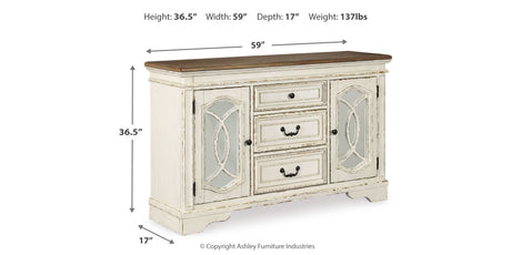 Realyn Chipped White Dining Server from Ashley - Luna Furniture