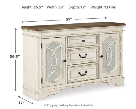 Realyn Chipped White Dining Server from Ashley Furniture - Luna Furniture