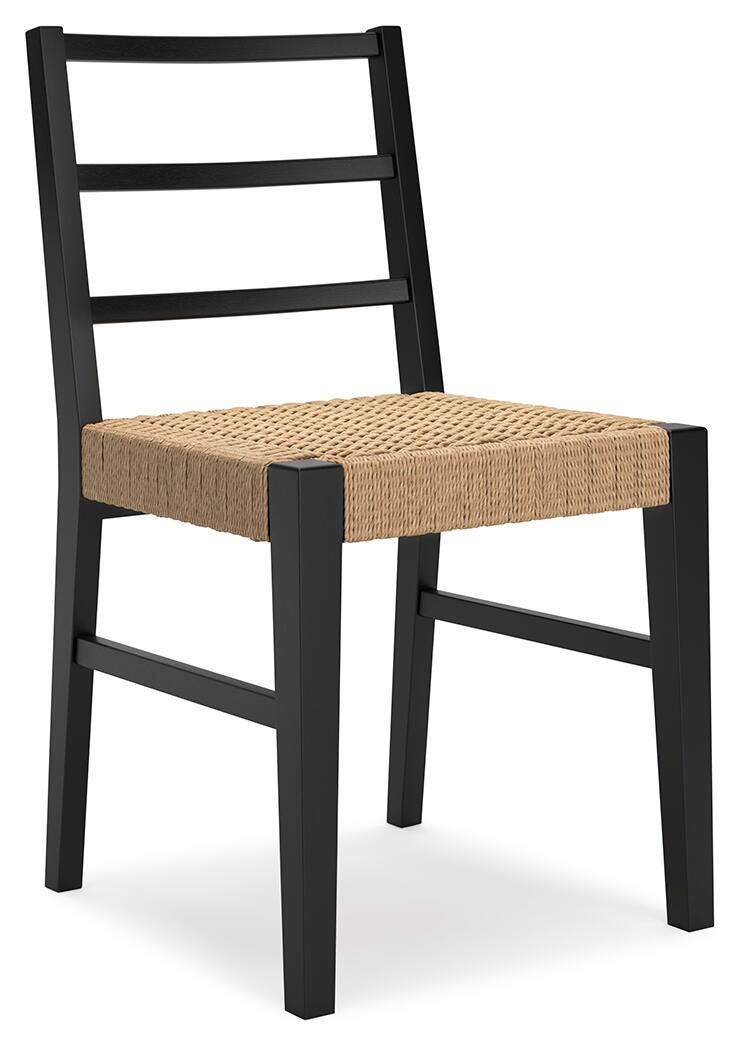 Isanti Light Brown/Black Dining Chair, Set of 2 from Ashley Furniture - Luna Furniture