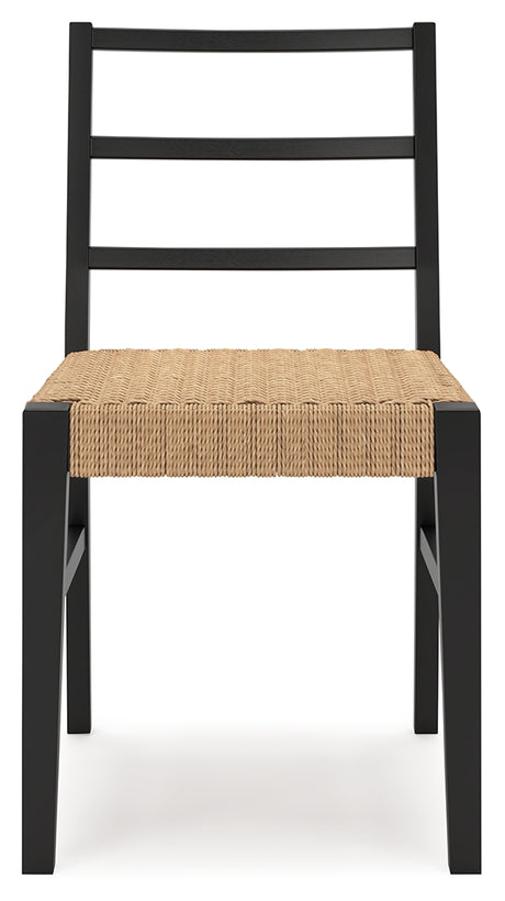 Isanti Light Brown/Black Dining Chair, Set of 2 from Ashley - Luna Furniture