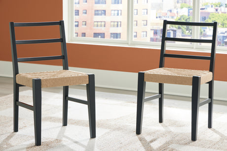 Isanti Light Brown/Black Dining Chair, Set of 2 from Ashley - Luna Furniture