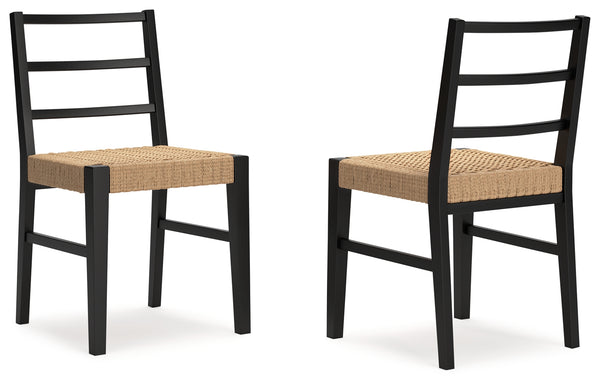 Isanti Light Brown/Black Dining Chair, Set of 2