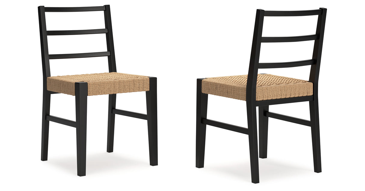 Isanti Light Brown/Black Dining Chair, Set of 2 from Ashley Furniture - Luna Furniture