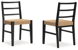 Isanti Light Brown/Black Dining Chair, Set of 2 from Ashley Furniture - Luna Furniture