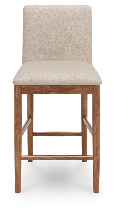 Isanti Light Brown Counter Height Barstool (Set of 2), Set of 2 from Ashley - Luna Furniture