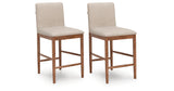 Isanti Light Brown Counter Height Barstool (Set of 2), Set of 2 from Ashley - Luna Furniture