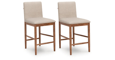 Isanti Light Brown Counter Height Barstool (Set of 2), Set of 2 from Ashley Furniture - Luna Furniture