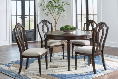 Lavinton Brown Extension Dining Table and 4 Chairs from Ashley - Luna Furniture