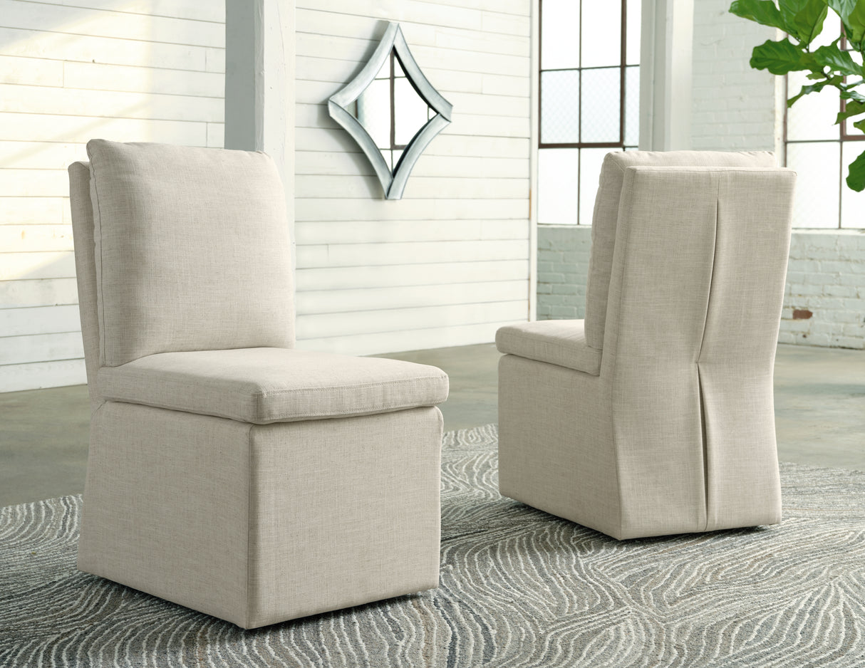 Krystanza Oatmeal Dining Chair, Set of 2 from Ashley Furniture - Luna Furniture
