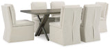 Krystanza Weathered Gray Dining Table and 6 Chairs from Ashley Furniture - Luna Furniture