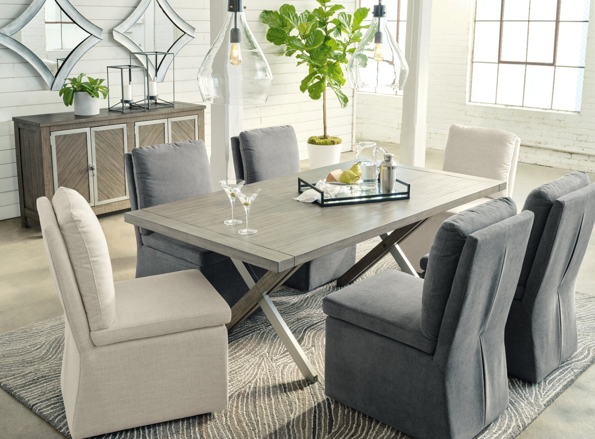 Krystanza Weathered Gray Dining Table from Ashley Furniture - Luna Furniture