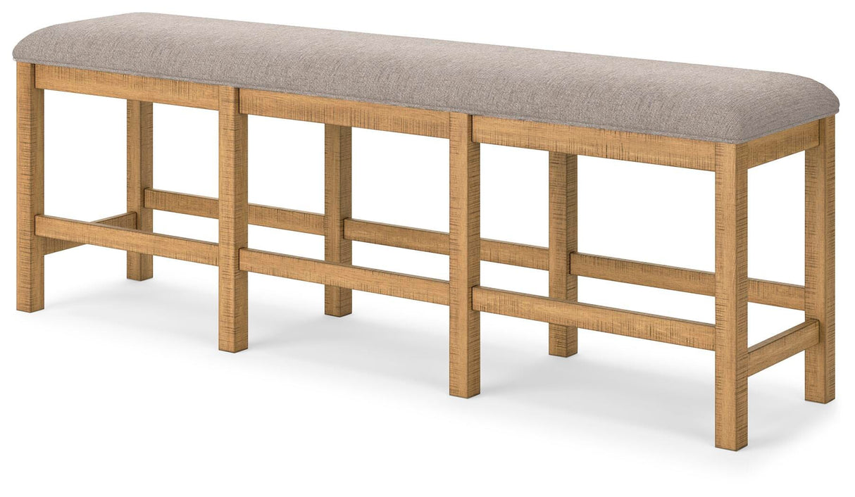 Havonplane Brown Counter Height Extension Dining Table 4 Barstools and Bench from Ashley - Luna Furniture