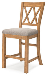 Havonplane Brown Counter Height Extension Dining Table 4 Barstools and Bench from Ashley - Luna Furniture