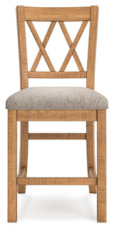 Havonplane Brown Counter Height Extension Dining Table 4 Barstools and Bench from Ashley - Luna Furniture