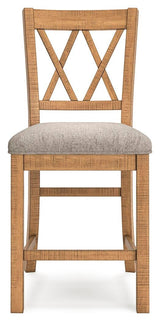 Havonplane Brown Counter Height Extension Dining Table and 4 Barstools from Ashley Furniture - Luna Furniture