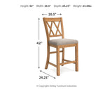 Havonplane Brown Counter Height Extension Dining Table 4 Barstools and Bench from Ashley - Luna Furniture