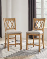 Havonplane Brown Counter Height Extension Dining Table 4 Barstools and Bench from Ashley - Luna Furniture