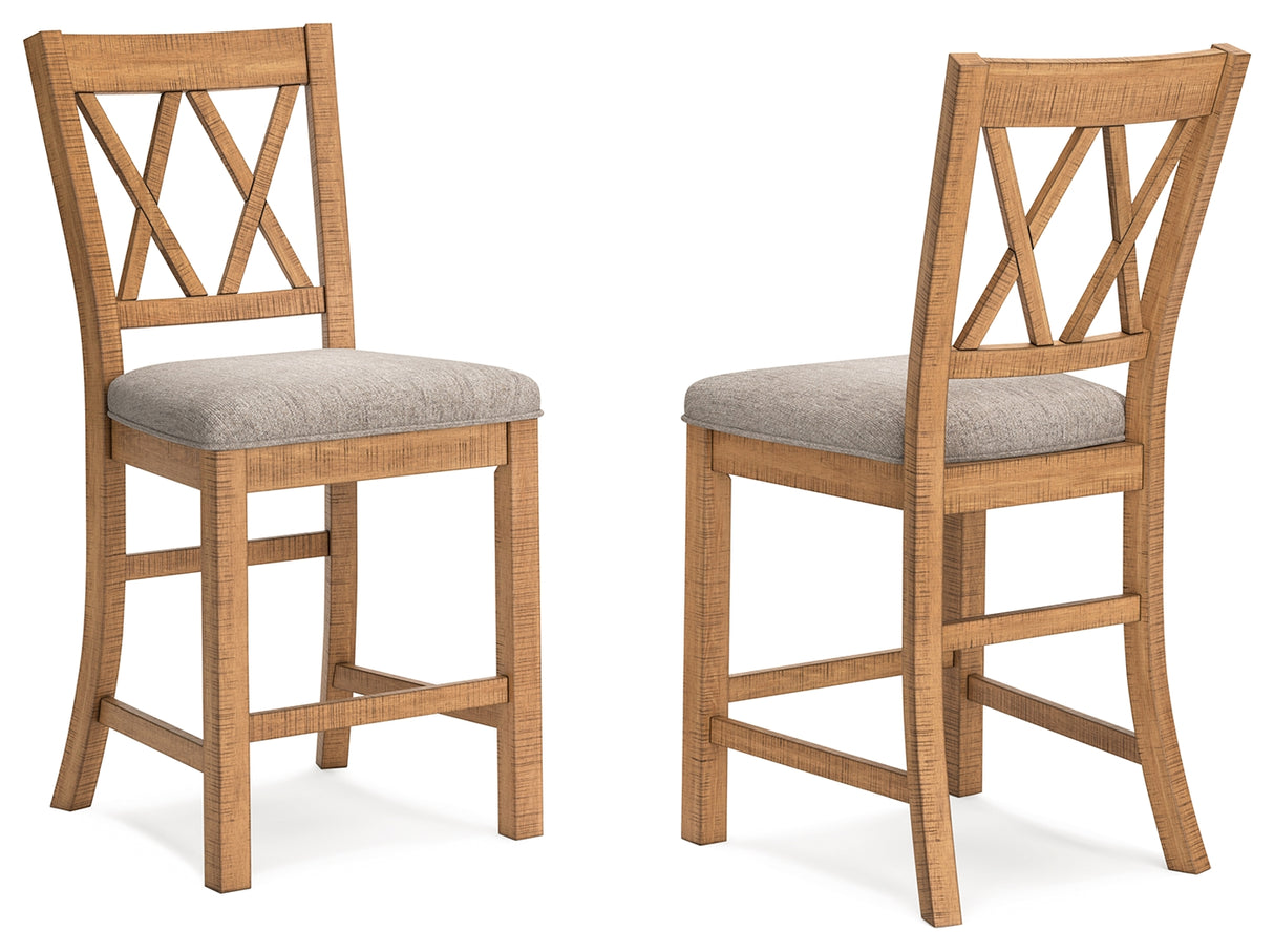 Havonplane Brown Barstool, Set of 2 from Ashley - Luna Furniture