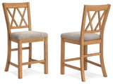 Havonplane Brown Barstool, Set of 2 from Ashley - Luna Furniture