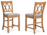 Havonplane Brown Barstool, Set of 2 from Ashley - Luna Furniture