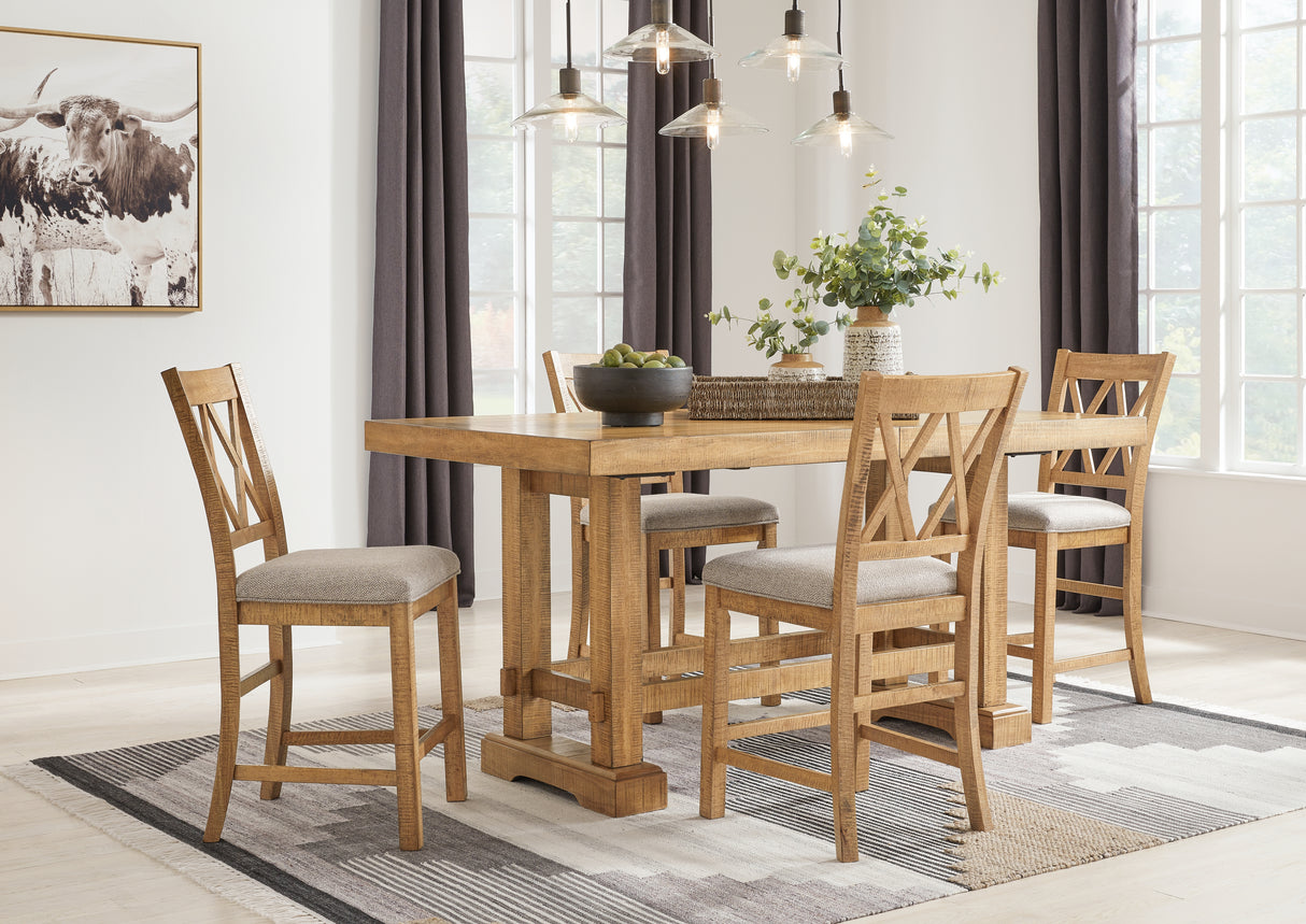 Havonplane Counter Height Dining Table and 8 Barstools in Brown from Ashley - Luna Furniture
