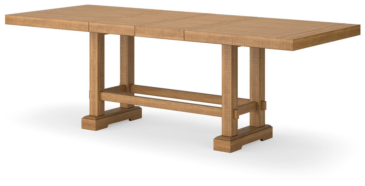 Havonplane Brown Counter Height Extension Dining Table and 6 Barstools from Ashley - Luna Furniture
