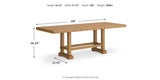 Havonplane Counter Height Dining Table and 10 Barstools and Storage in Brown from Ashley Furniture - Luna Furniture