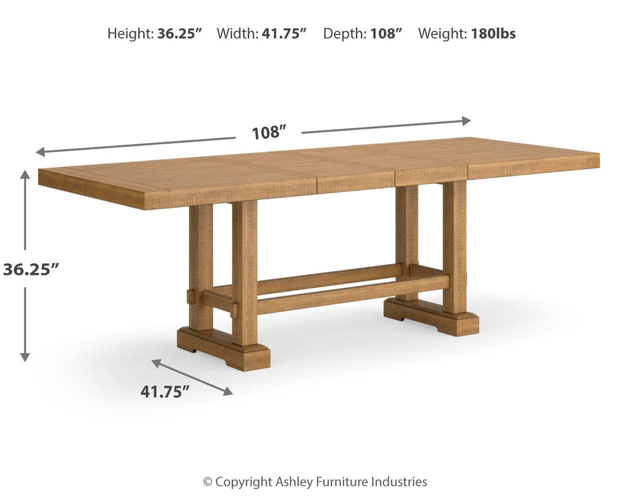 Havonplane Brown Counter Height Extension Dining Table and 4 Barstools from Ashley Furniture - Luna Furniture