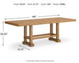 Havonplane Brown Counter Height Extension Dining Table and 4 Barstools from Ashley Furniture - Luna Furniture