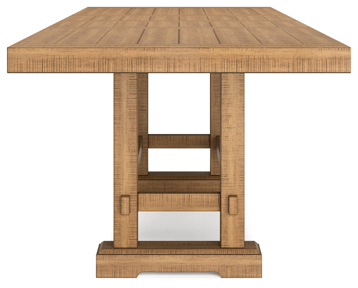Havonplane Brown Counter Height Extension Dining Table 4 Barstools and Bench from Ashley - Luna Furniture