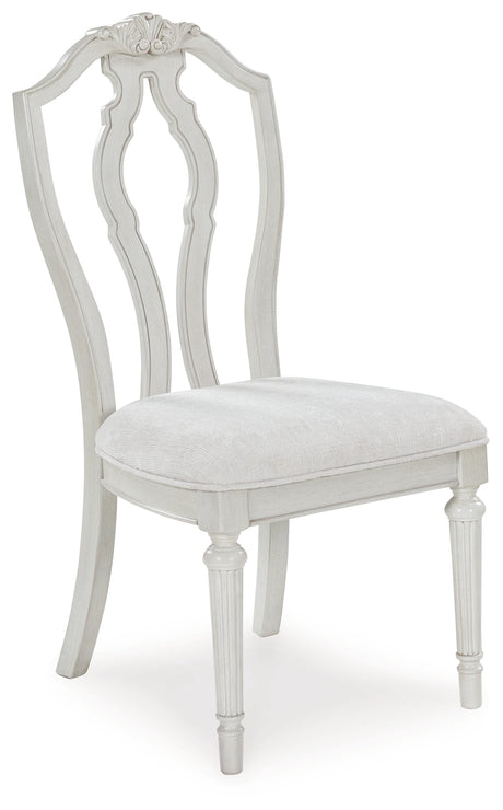 Montelaine Antiqued White Extension Dining Table and 6 Chairs from Ashley - Luna Furniture