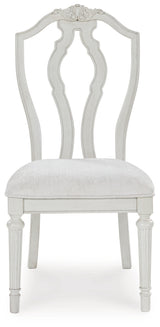 Montelaine Antiqued White Extension Dining Table and 6 Chairs from Ashley - Luna Furniture