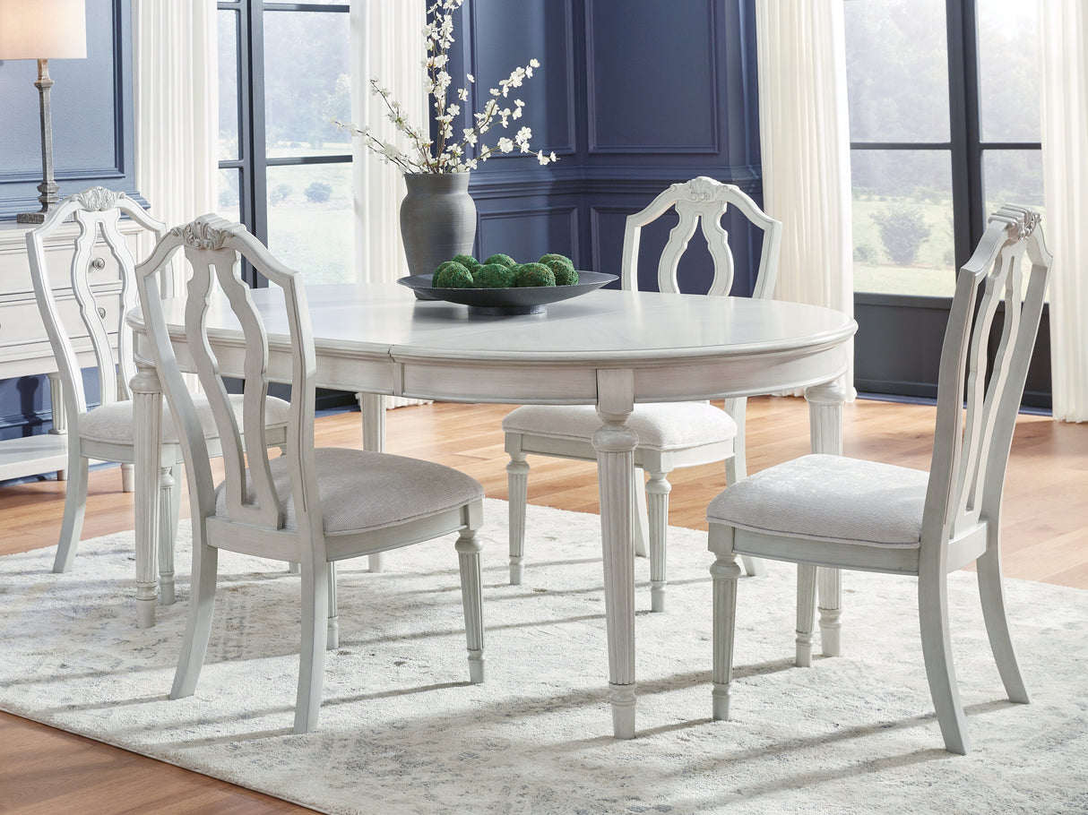 Montelaine Dining Table and 4 Chairs in Antique White from Ashley Furniture - Luna Furniture
