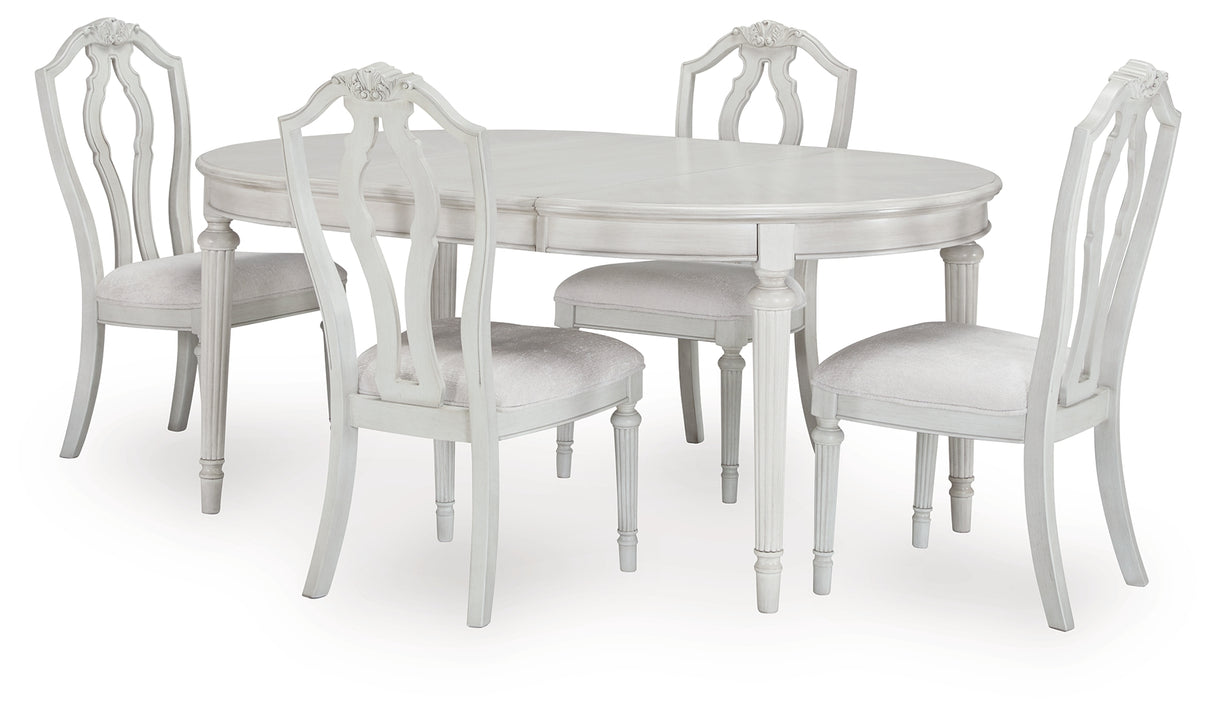 Montelaine Dining Table and 4 Chairs in Antique White from Ashley Furniture - Luna Furniture
