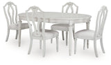 Montelaine Antique White Extension Dining Table and 4 Chairs from Ashley - Luna Furniture